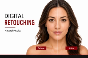 Digital retouching of pro Headshots