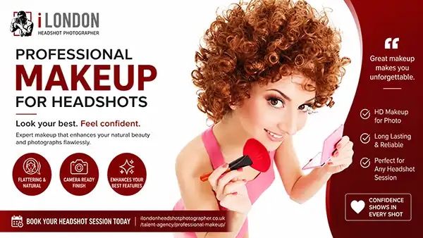Professional makeup artist for studio headshots